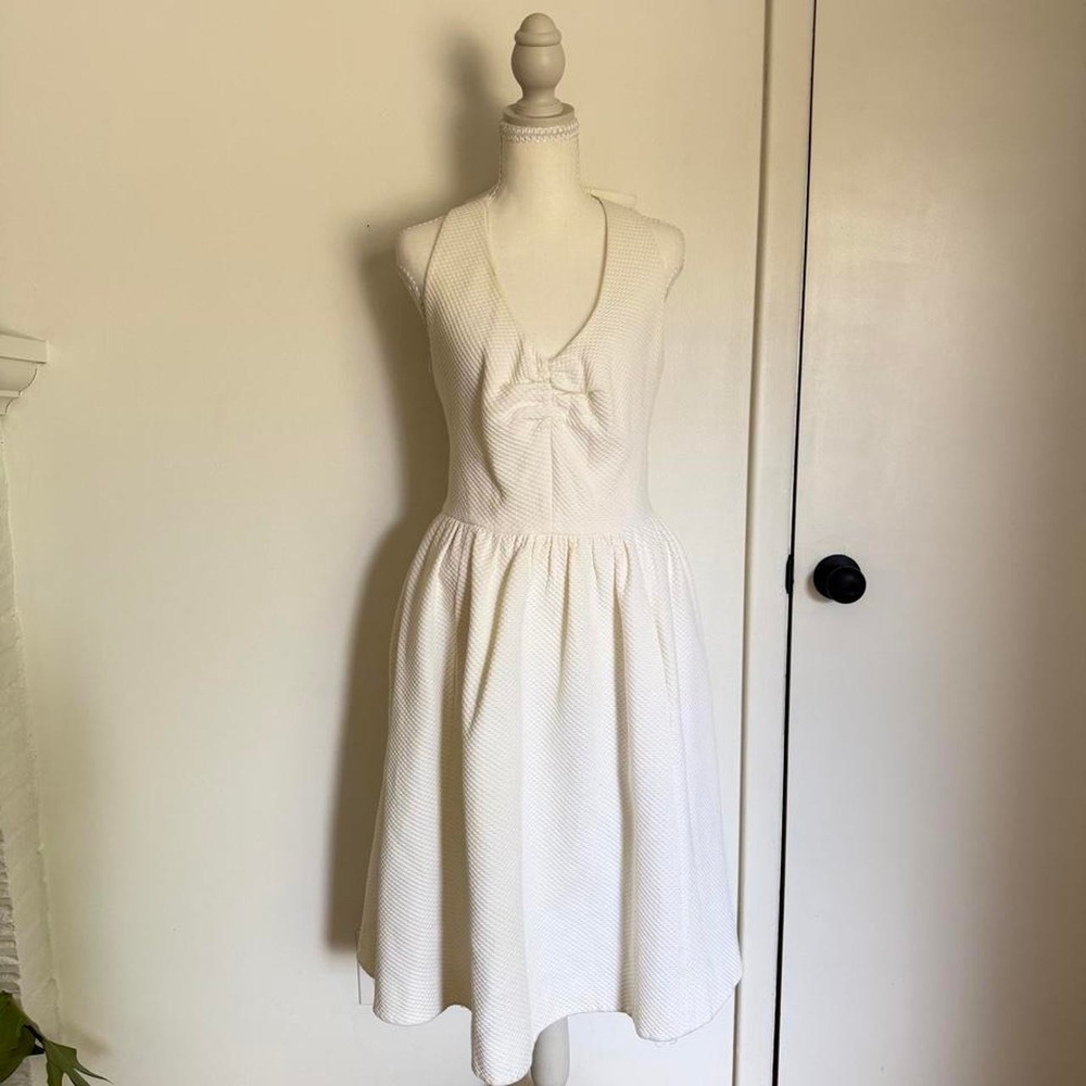 Kate Spade New York bridal white dress with subtle textured pattern